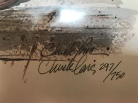 #4	Chuck Long print of kettle of Geraniums  297/750	 $40.00 
