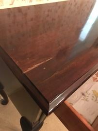 #6	cherry 2 drawer chest on queen Anne legs  "As Is"36x18x36	 $125.00 
