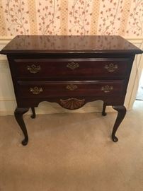 #6	cherry 2 drawer chest on queen Anne legs  "As Is"36x18x36	 $125.00 
