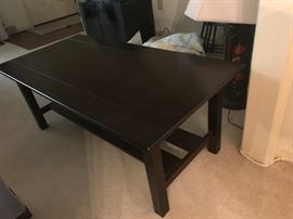 #8	dark wood coffee table w shelf 46x32x17	 $65.00 
