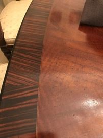 #9	dining table Henredon w 2 leaves table pads and 4 chairs 36-76x36x28	 $375.00 

