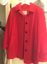#46	Pennington red wool short coat size large	 $30.00 
