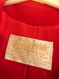 #46	Pennington red wool short coat size large	 $30.00 

