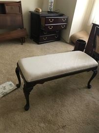 #56	long bench w queen Anne legs 41x16x19	 $100.00 
