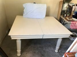 #91	farm house table w 3 leaves 46-95x42x30 white painted	 $175.00 
