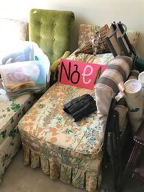 #78	flower chase lounge  as is 	 $30.00 
#77	green rocking chair as is vintage	 $30.00 