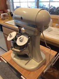 Hobart (Kitchen Aid)  Mixer with over $300  of attachments.  Heavy Duty and Best Stand mixer on the market
