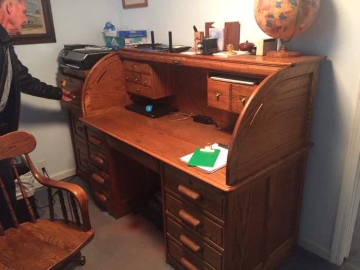 Oak Roll Top Desk