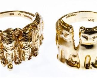 14k Gold Animal Figural Rings
