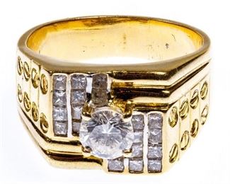 18k Gold and Diamond Ring
