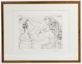 Attributed to Pablo Picasso Spanish 1881 1973 Etching