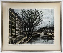 Bernard Buffet French 1928 1999 The Quai DAnjou Lithograph