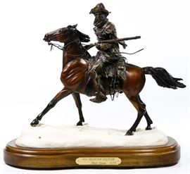 Bob Parks American 1943 2017 High Mountain Solitude Bronze Statue