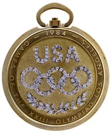 Longines 1984 Olympic 14k Gold Pocket Watch
