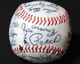 Kansas City Royals Stamped Signatures Baseball Mid-1970s