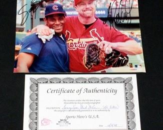 Sammy Sosa And Mark McGwire Authentic Autographed Photo With COA 8" x 10"