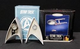 Fossil Star Trek Enterprise Watch Limited Edition Li1407 With Medallion In Star Fleet Logo Case, Unused