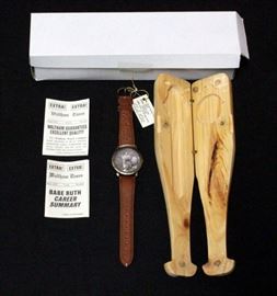 Waltham Babe Ruth Watch 100th Anniversary Limited Edition In Wooden Bat Case, Unused