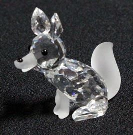 Swarovski Silver Crystal Fox Figurine # 7629 NR 070 000 With Box And COA