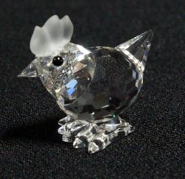Swarovski Silver Crystal Rooster Figurine # 7674 NR 045 000 With Box And COA