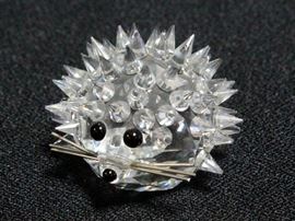 Swarovski Silver Crystal Porcupine/Hedge Hog Figurine With Box And COA