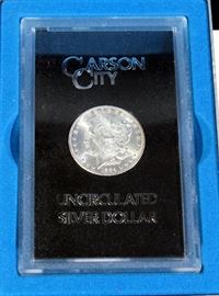 Slabbed 1884CC Morgan Silver Dollar. From The "Nixon Horde" SN# 84937636 With Box