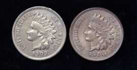 1900 And 1909 Indian Head Pennies Mint State