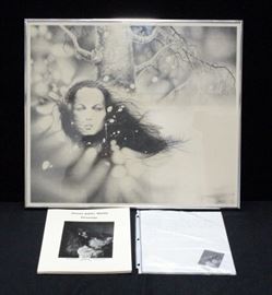 Dennis J. Martin Framed Print Of Woman By Tree Pencil Sketch Signed By Artist 22.5"W x 19.5"H And Autographed Book Drawings (1989)