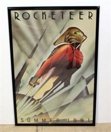 1991 Rocketeer Promotional Movie Poster Print, Framed 28"W x 41.5"H