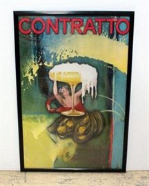 Contratto Champagne Advertising Poster Print, 25"W x 37"H