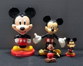 Mickey Mouse Bobblehead (3) And Mickey Mouse Pen Topper