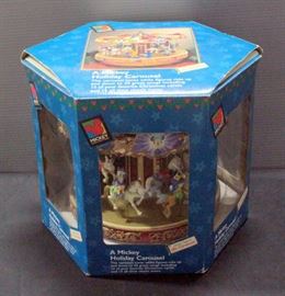 A Mickey Holiday Carousel By Mr. Christmas In Original Box