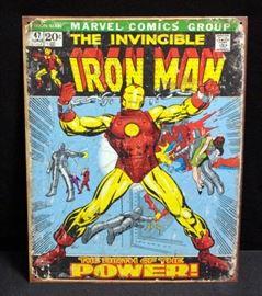 The Invincible Iron Man Retro Comic Tin Sign Of Issue 47 Cover 12.5"W x 16"H