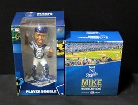Salvador Perez Bobblehead By Forever Collectibles And Mike Moustakas Bobblehead From 2015 Royals Bobblehead Series Both In Original Boxes
