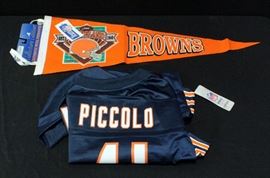 Brian Piccolo Chicago Bears Replica Football Jersey Size 2XL And Cleveland Brown Pennant