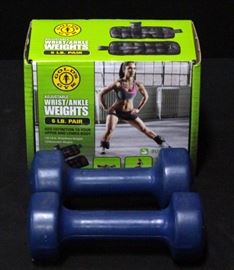Gold's Gym Adjustable Wrist/Ankle Weights 5 Lb Pair In Box And 2 Hand Weights