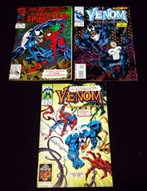 Amazing Spider-Man #375, Venom #1 Funeral Pyre, Chromium Glitter Covers, Venom Lethal Protector #5
