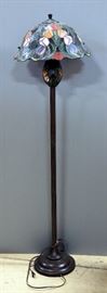 Tiffany Style Floor Lamp With 3-Way Bulbs 62"H, Powers On