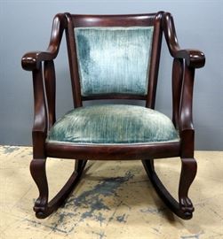 Upholstered Rocking Chair With Padded Back And Seat 26.5"W x 31"H