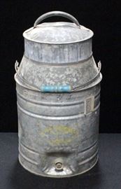 Vintage GOTT 3 Gallon Galvanized Metal Drinking Water Cooler With Spout And Wood Handle