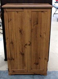 Desk Armoire With Pullout Keyboard Tray, Pullout Printer Tray, Adjustable Shelf Compartment 32.25"W x 54.5"H x 21.25"D