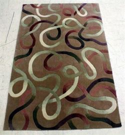 Liora Manne Rug Aria Pattern 6222/12 Squiggles Camel 58"W x 94"L