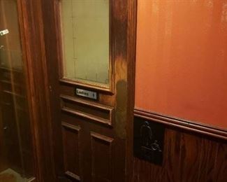 Mens and womens bathroom doors