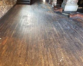 Wooden floor in bar area
