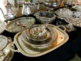 silver plated, trays, platers, bowls