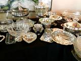 silver plated platers, trays, cream & sugar sets, salt & pepper sets.... tons of items.