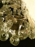 Vintage glass grape punch bowl