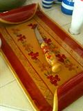 Cheese tray "new"
Vintage Cali USA ceramic trays, pots, relish trays, bowls, plates, and platters.