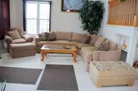 Bernhardt Sectional Sofa, Bernhardt Chair & Ottoman