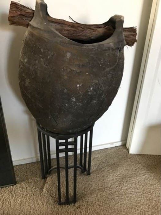 Clay Pot on Stand